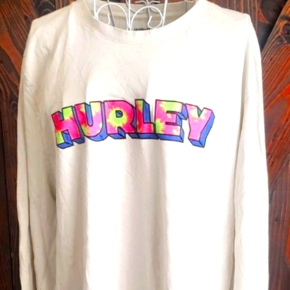 (HURLEY) White Long Sleeve T-Shirt X-Large - Picture 1 of 8